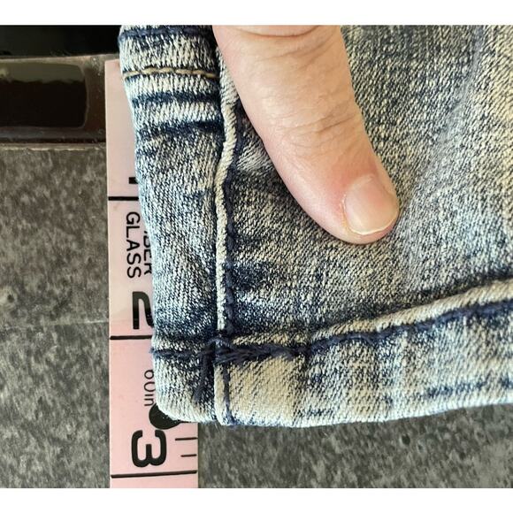 Bongo Micro Mini Denim Jean Shorts Womens 7 Jr Low Rise Hot Pants Y2K Beach Rave - Picture 9 of 11